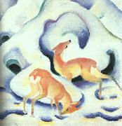 Franz Marc Deer in the Snow USA oil painting artist